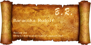 Baracska Rudolf névjegykártya